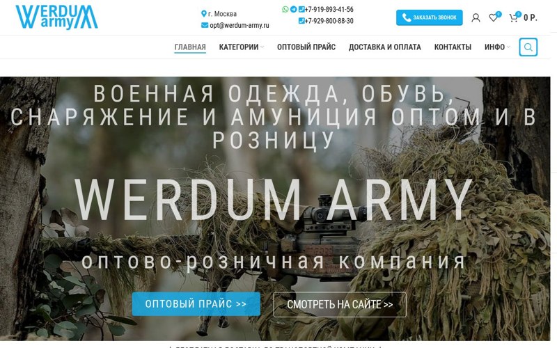 Интерфейс Werdum Army